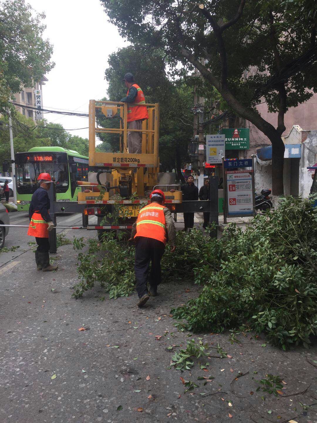 近日，我公司根據(jù)南陵縣市政園林所通知，組織安排人員車輛協(xié)助市政園林所路燈科修剪陵陽(yáng)路兩側(cè)遮擋路燈照明的樹枝。此項(xiàng)工作持續(xù)了三天，消除了因路燈光照不足帶來的夜間通行安全隱患問題，受到沿線居民一致好評(píng)。